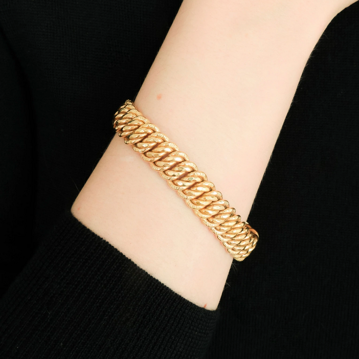 BRACELET OR MAILLE AMÉRICAINE