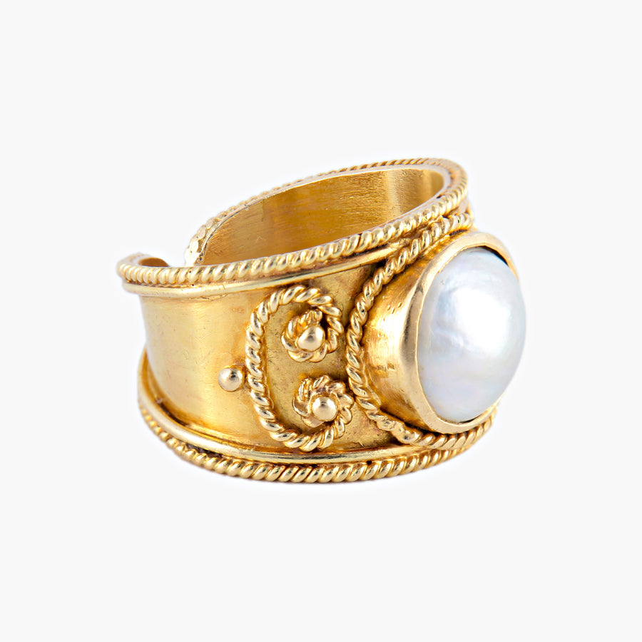 BAGUE « SULTAN » OR & NACRE