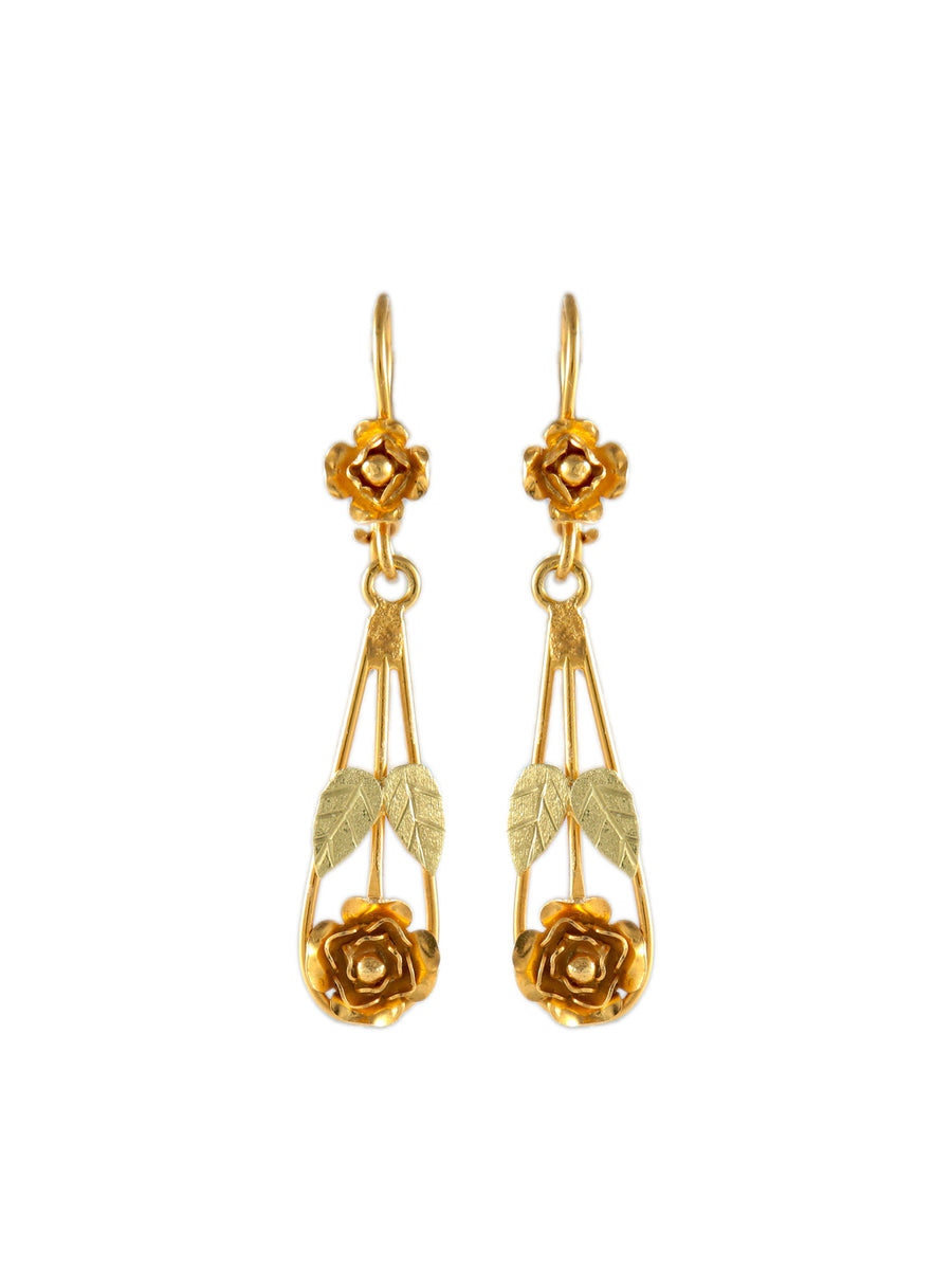 BOUCLES D'OREILLES "FLORALE" OR