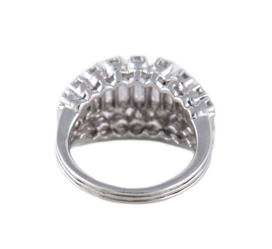 BAGUE DIAMANTS BAGUETTES & PLATINE