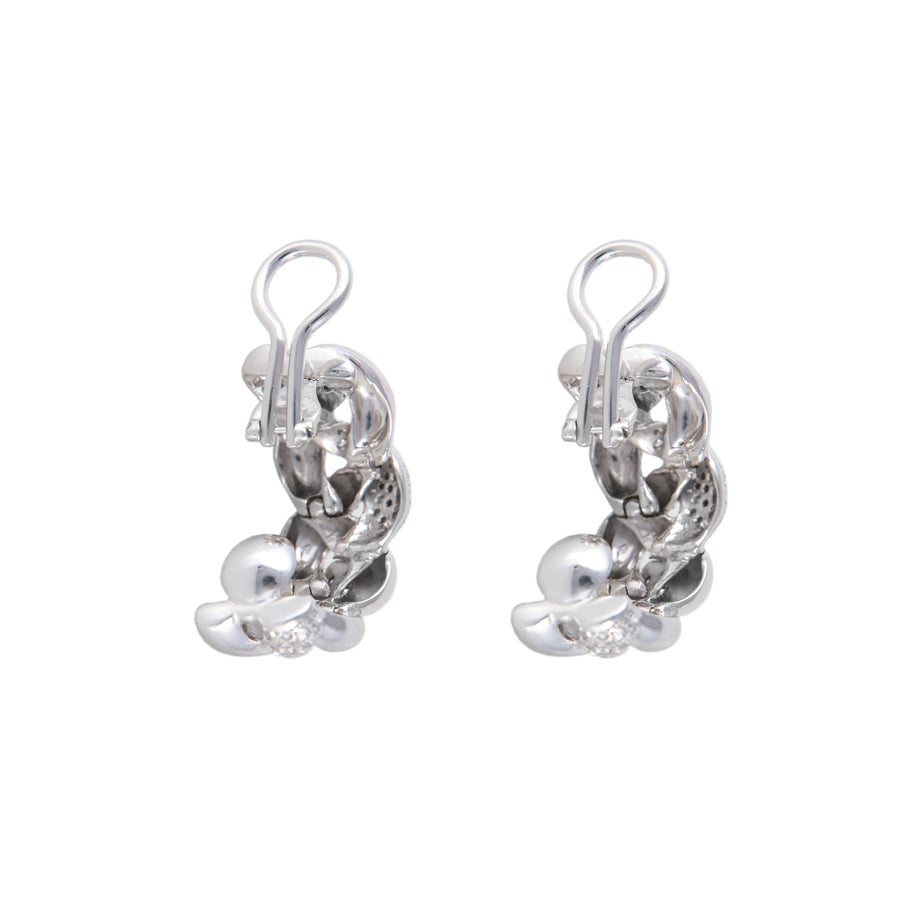 BOUCLES D'OREILLES "TRESSEES" OR & DIAMANTS