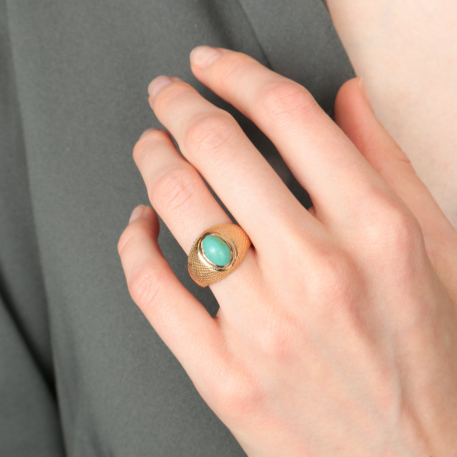 BAGUE « LA TURQUOISE » OR JAUNE